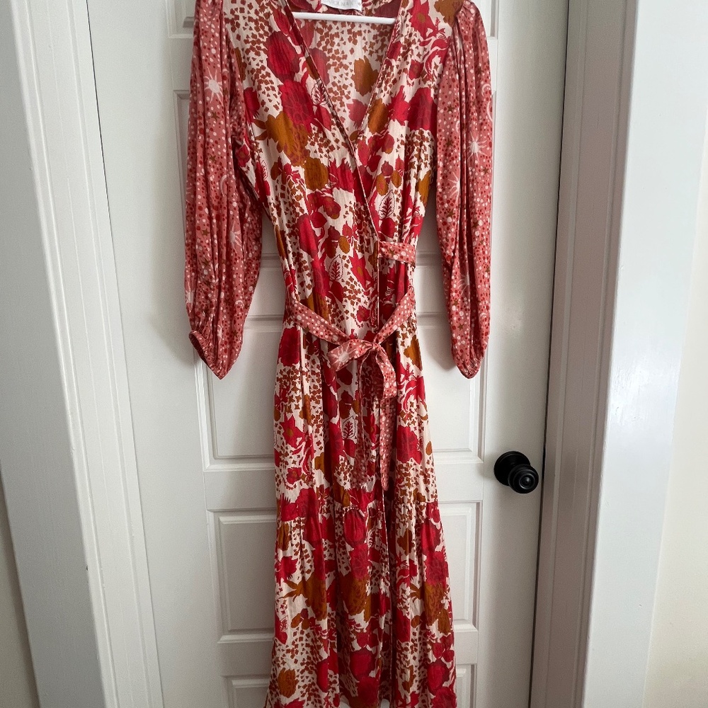 Anthropologie mixed-pattern maxi dress